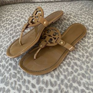 Tory Burch Miller Patent Sandal (tan)